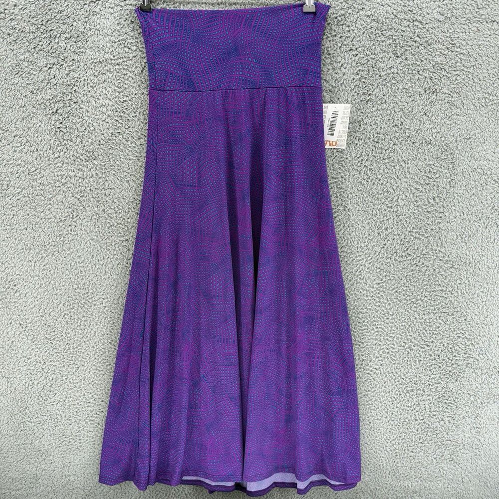 Lularoe Women's Size XS Maxi Blue Purple Pink‎ Square Geometric Skirt NWT